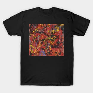 Jackson pollock red art color T-Shirt